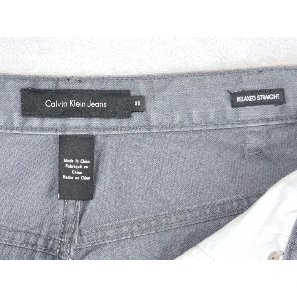 Calvin‎ Klein Jeans Mens 38X30 Relaxed Straight Denim Thunder Grey MG42A36C NWT